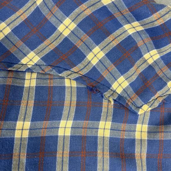Lucky Brand Pearl Snap Western Shirt Mens XL Blue Plaid Classic Fit Country - Picture 6 of 8
